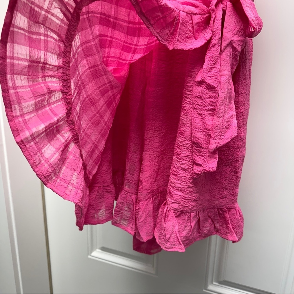 Pink Ruffled Side Tie Romper - Picture 8 of 15
